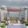 Half Arc Fiber Carved Wedding Mandap 1