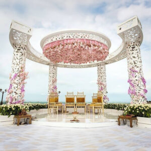 Half Arc Fiber Carved Wedding Mandap Preview