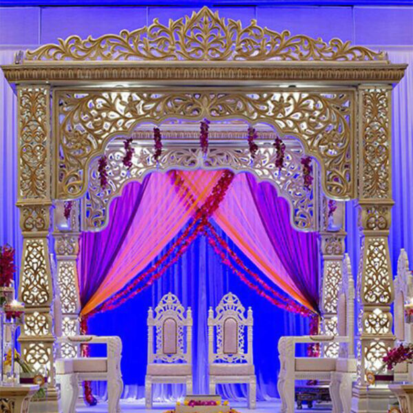 Indian Wedding Fiberglass Carved Jali Mandap 1