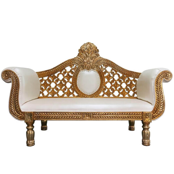 Indian Wedding Wooden Carved Sofa 7 Image