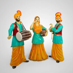 Punjabi Traditional Theme Fibre Statues Life Size Image