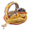 11 Pc Golden Dori Work Karwa Chauth Karva Chauth Thali Set With Cover 4