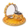 11 Pc Yellow Pompom Karwa Chauth Karva Chauth Thali Set With Cover 15