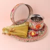 Floral Embroidery Karwa Chauth Thali Set With Cover 3